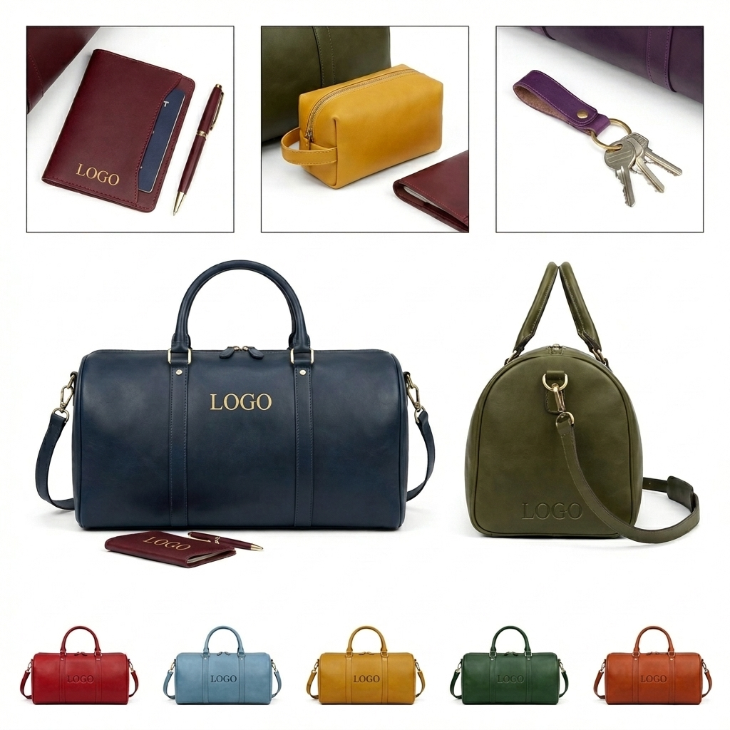 Extra Large PU Leather Travel Duffel Bag with Multiple Pockets for Gym, Sports & Weekend Trips