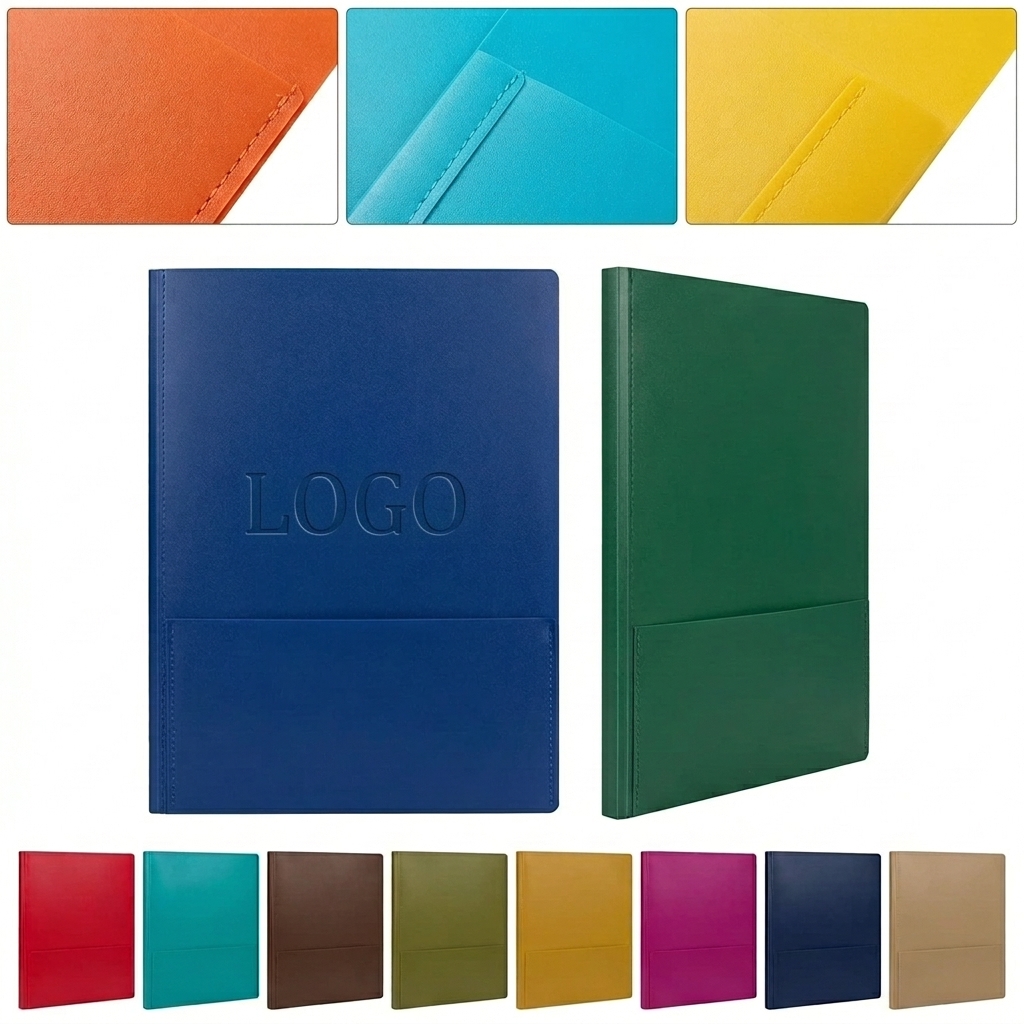 Vibrant Poly 2-Pocket Folder with 3-Hole Punch