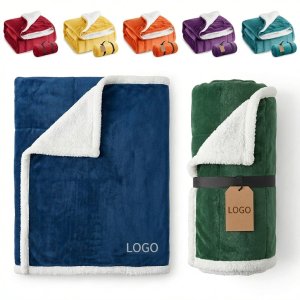 Cozy Travel-Ready Twin Sherpa Fleece Blanket for Bed Sofa & Camping