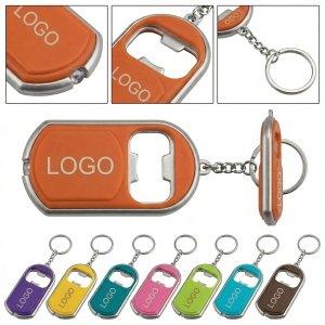 Personalized LED Bottle Opener Keychain with Bright Flashlight